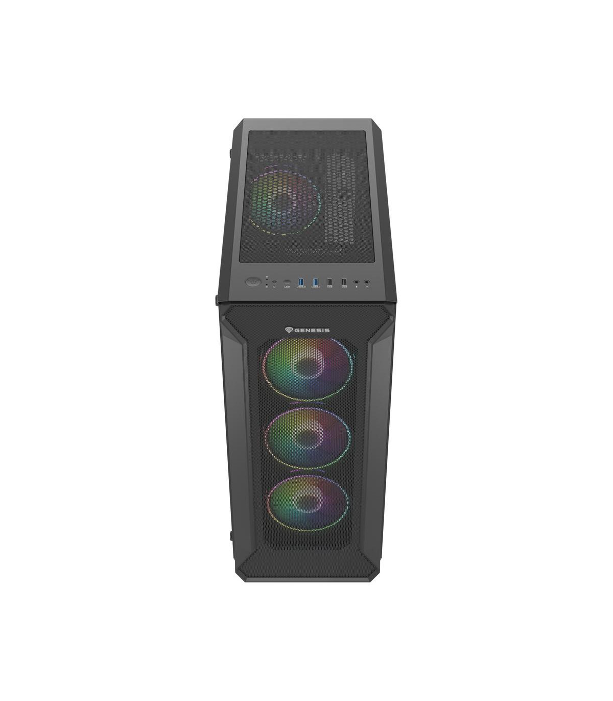 Caja ordenador gaming genesis irid 505 v2 argb atx cristal templado negra