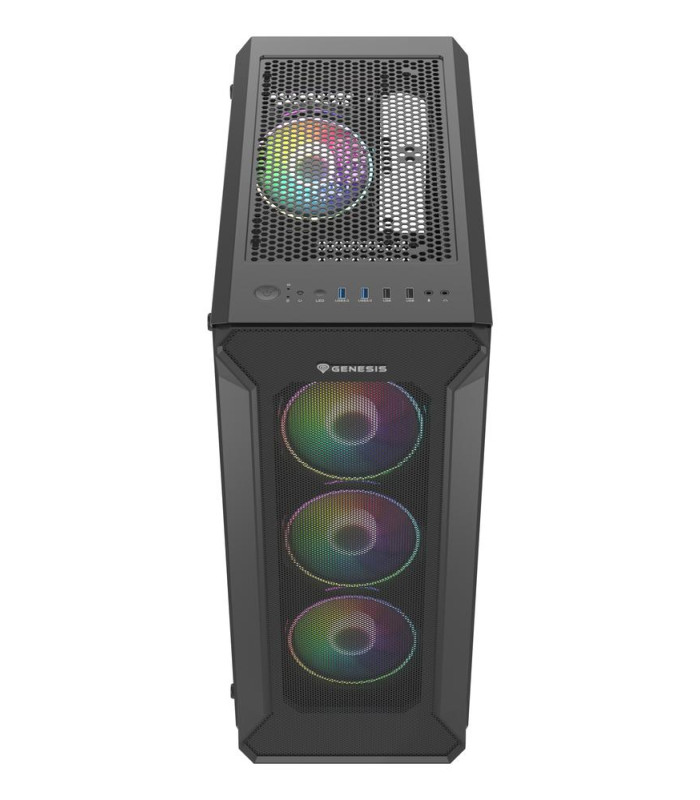 Caja ordenador gaming genesis irid 505 v2 argb atx cristal templado negra