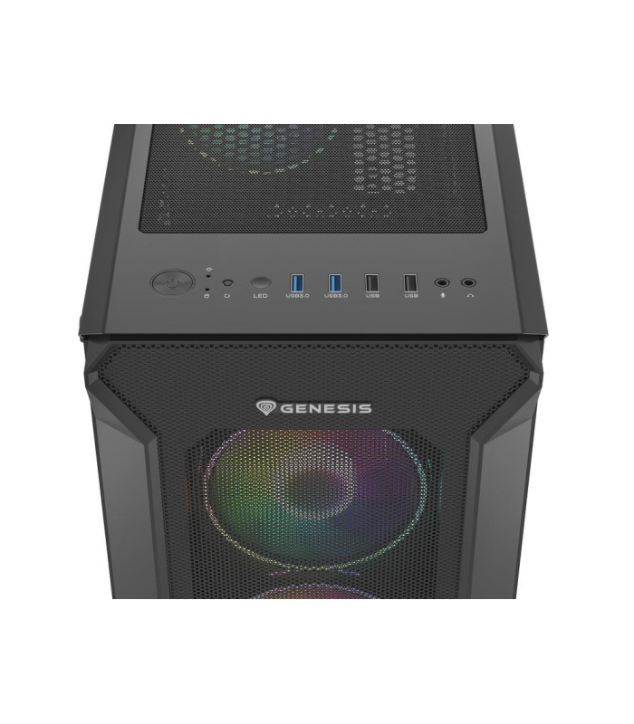 Caja ordenador gaming genesis irid 505 v2 argb atx cristal templado negra