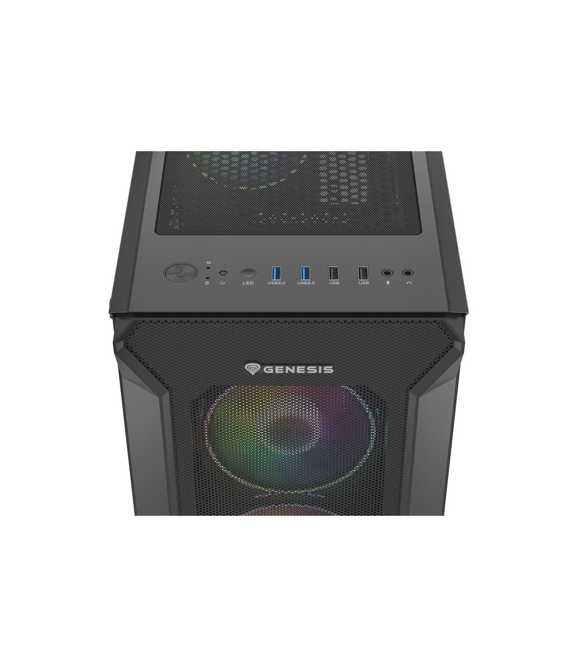 Caja ordenador gaming genesis irid 505 v2 argb atx cristal templado negra