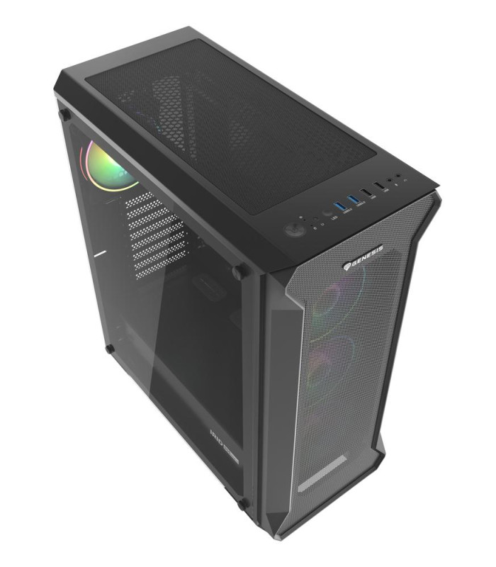 Caja ordenador gaming genesis irid 505 v2 argb atx cristal templado negra