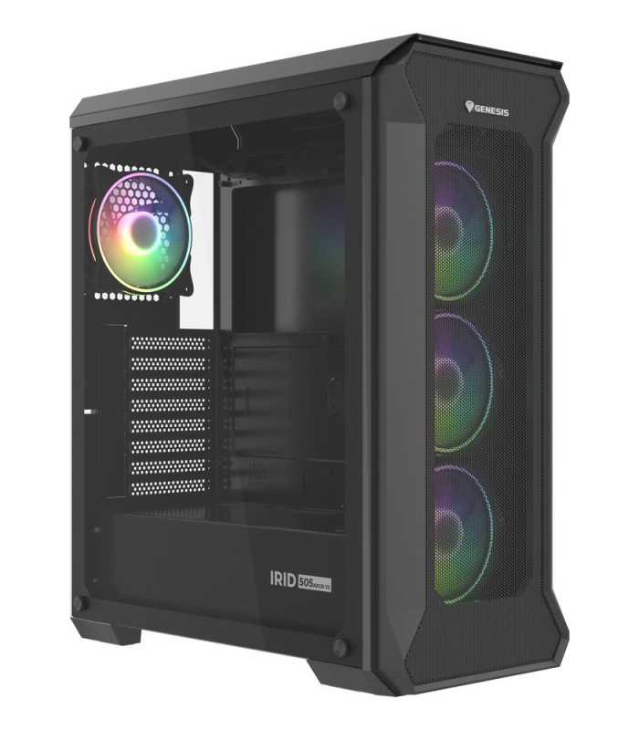 Caja ordenador gaming genesis irid 505 v2 argb atx cristal templado negra