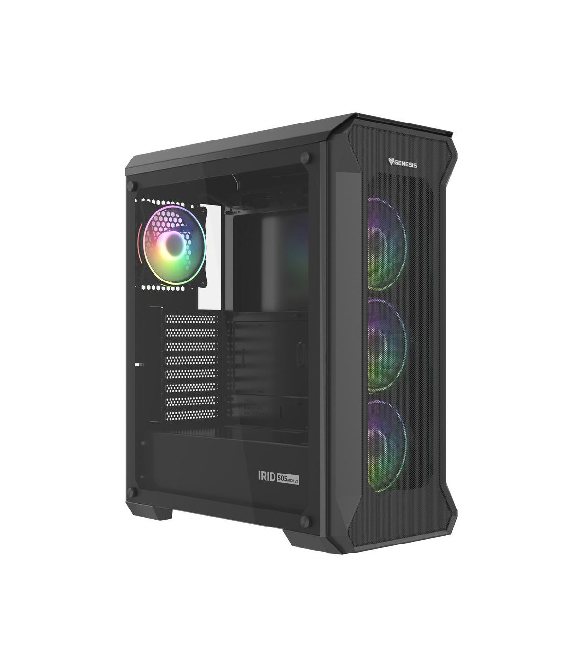 Caja ordenador gaming genesis irid 505 v2 argb atx cristal templado negra