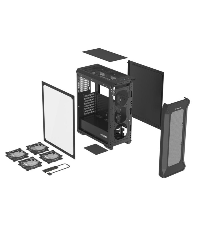 Caja ordenador gaming genesis irid 505 v2 argb atx cristal templado negra