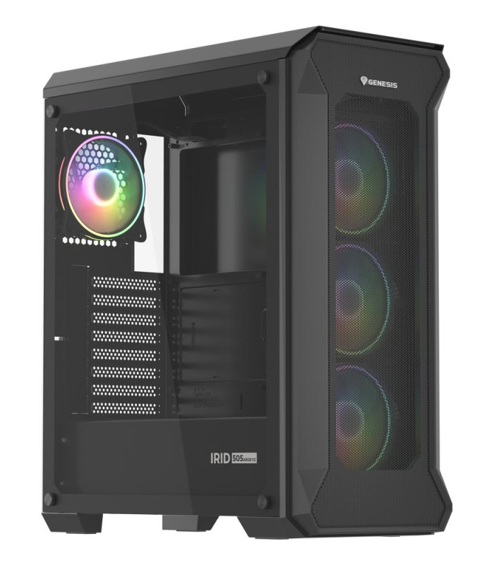Caja ordenador gaming genesis irid 505 v2 argb atx cristal templado negra