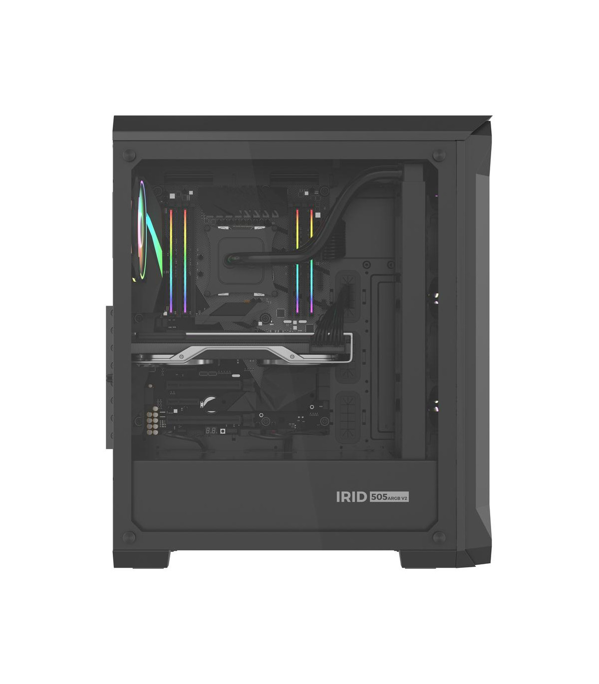 Caja ordenador gaming genesis irid 505 v2 argb atx cristal templado negra