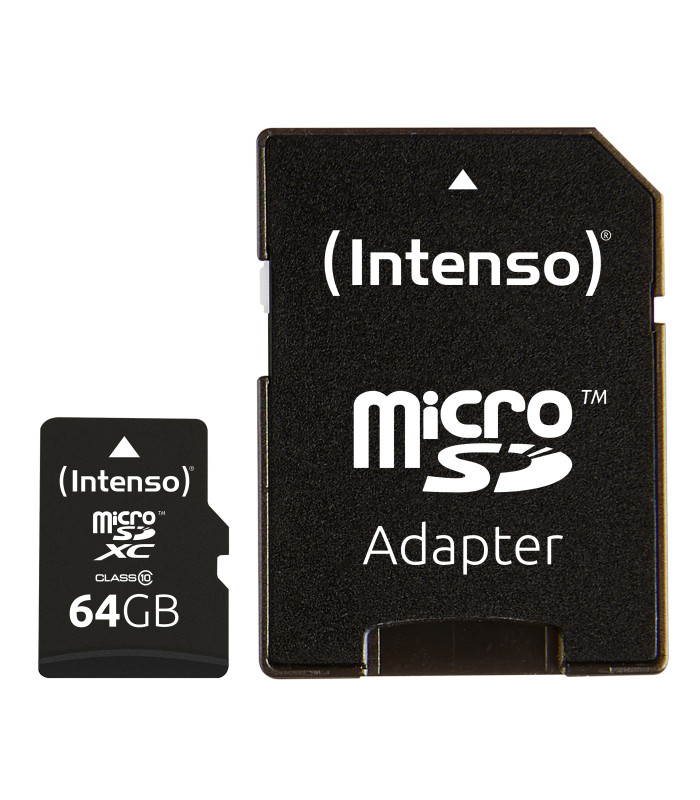 Tarjeta memoria micro sd intenso 64gb cl10 + adaptador sd