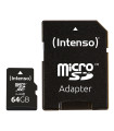 Tarjeta memoria micro sd intenso 64gb cl10 + adaptador sd