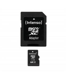 Tarjeta memoria micro sd intenso 64gb cl10 + adaptador sd