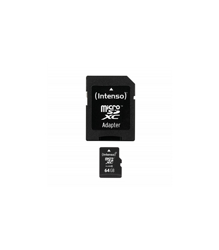 Tarjeta memoria micro sd intenso 64gb cl10 + adaptador sd