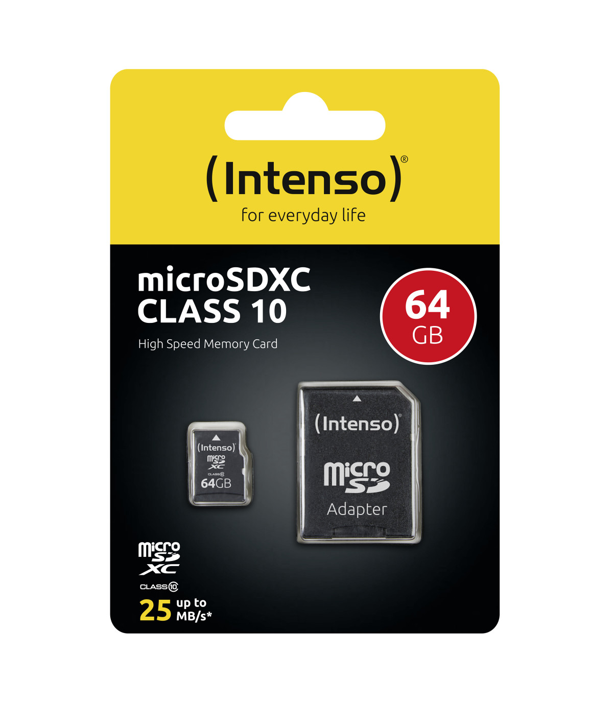 Tarjeta memoria micro sd intenso 64gb cl10 + adaptador sd