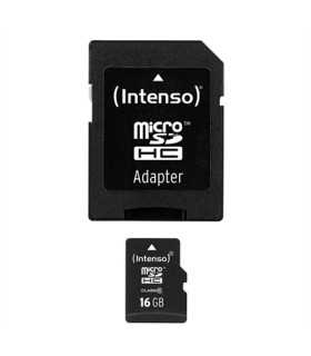 Tarjeta memoria microsd intenso 16gb cl10 + adaptador sd