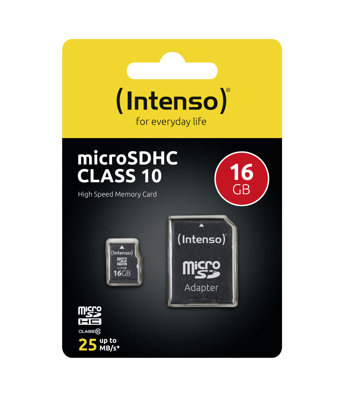 Tarjeta memoria microsd intenso 16gb cl10 + adaptador sd