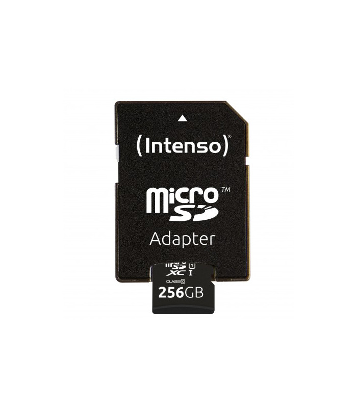 Tarjeta memoria micro sd intenso 256gb uhs - i cl10 + adaptador sd