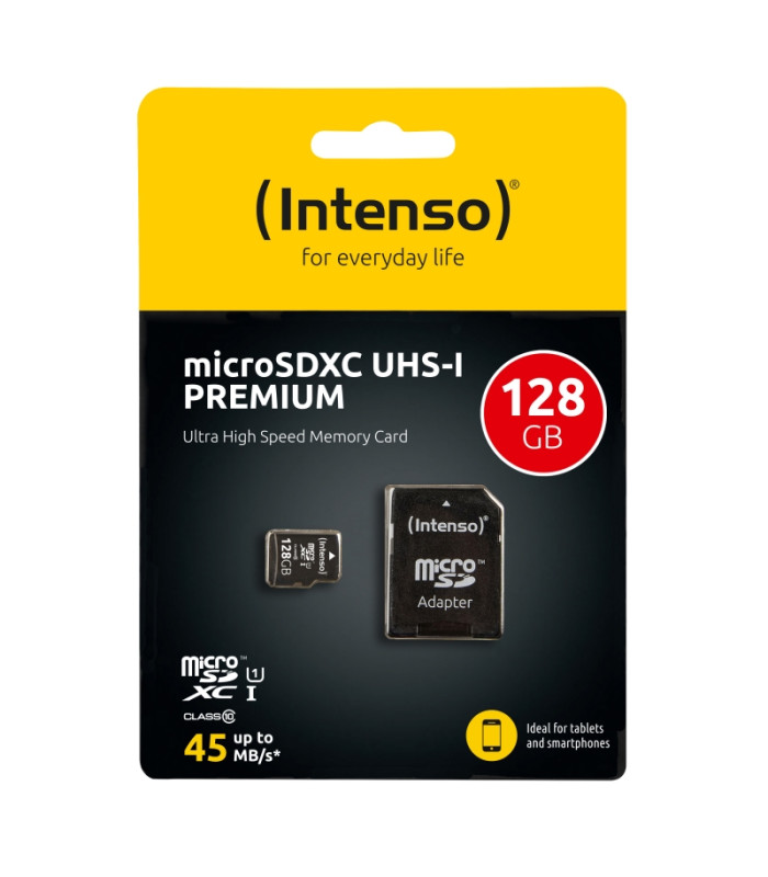 Tarjeta memoria micro sd intenso 128gb uhs - i cl10 + adaptador sd