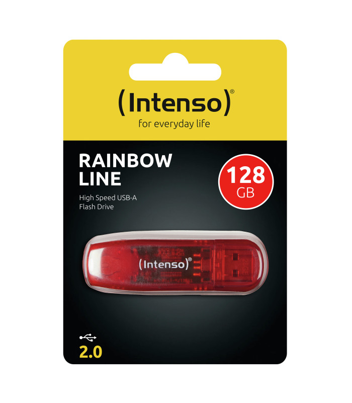 Memoria usb 2.0 intenso rainbow 128gb rojo