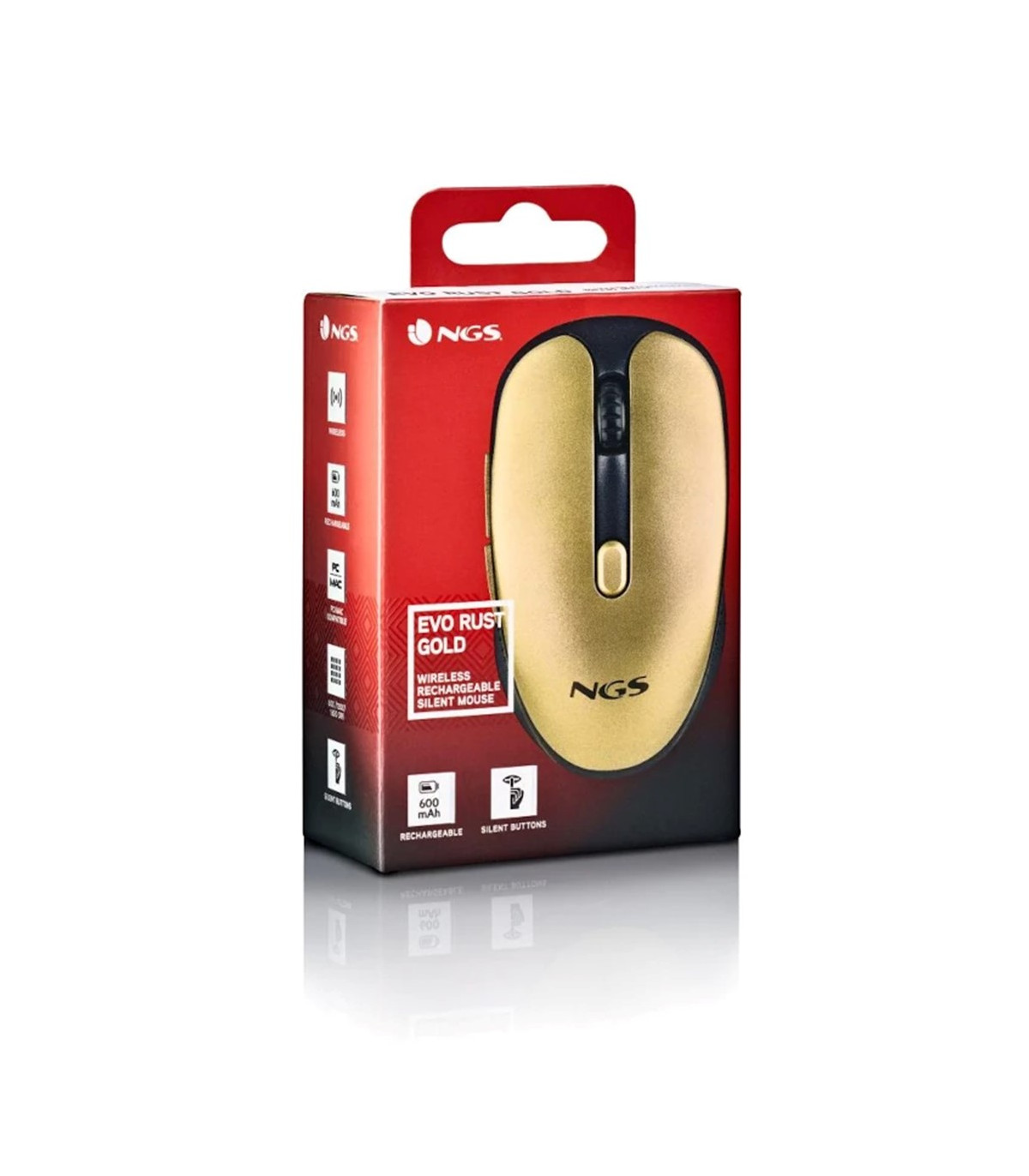 Raton inalambrico ngs evo rust gold 1600dpi