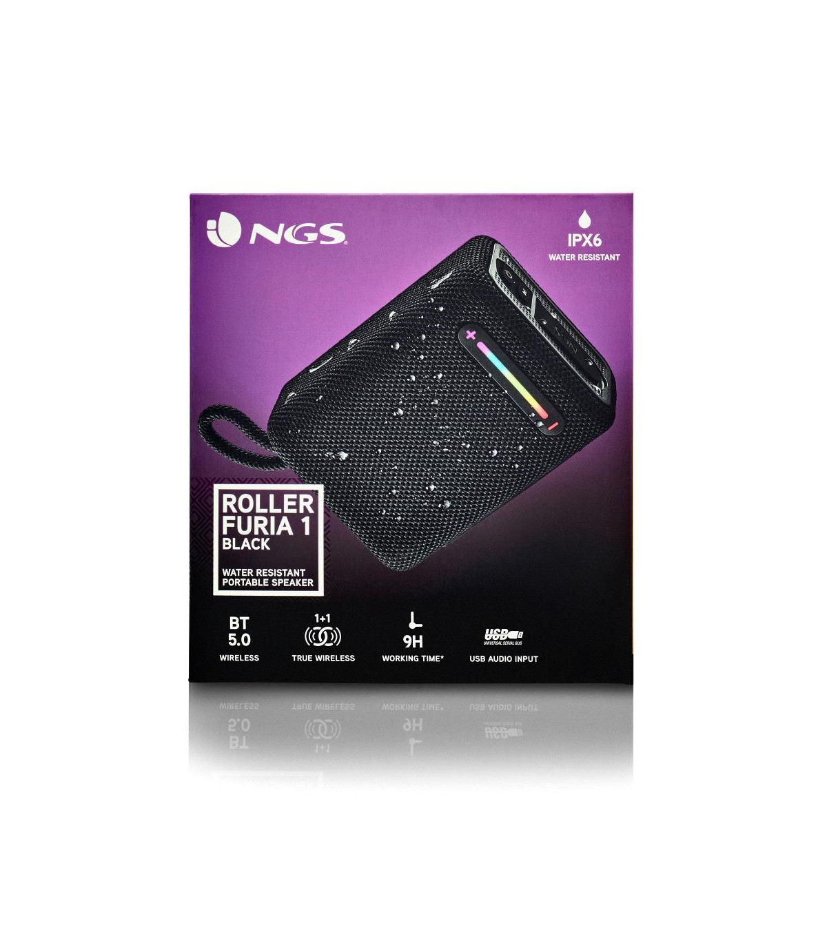 Altavoz bluetooth ngs roller furia 1 negro