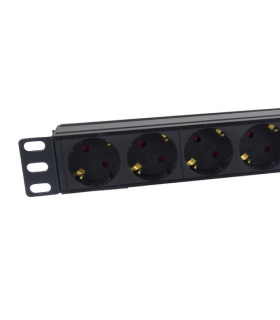 Regleta phasak 8 tomas rack 19 pulgadas con interruptor 2m negro