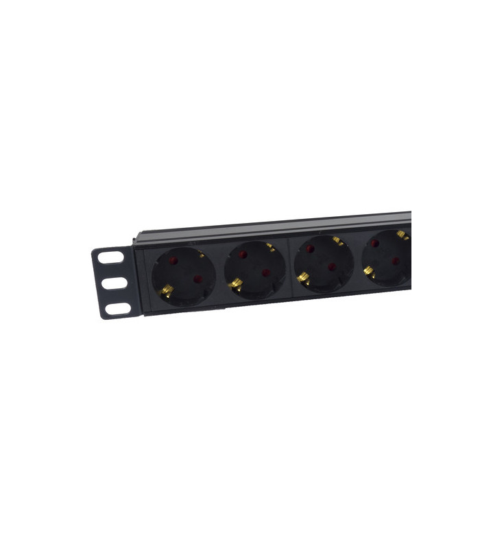 Regleta phasak 8 tomas rack 19 pulgadas con interruptor 2m negro