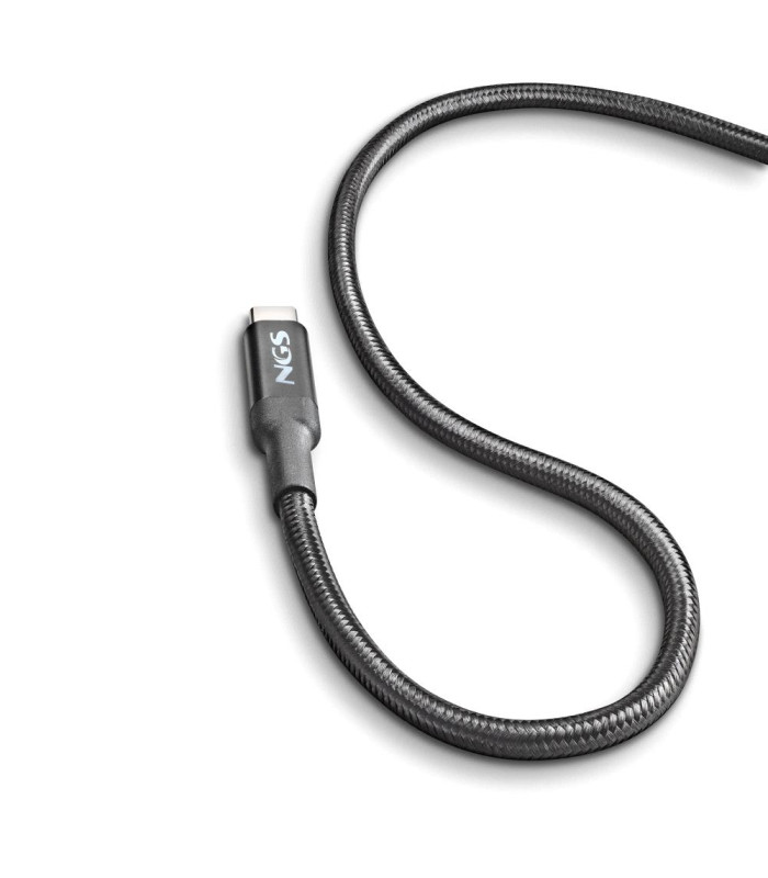 Cable usb tipo c ngs knot 100w - 2 2m -  macho - macho -  negro