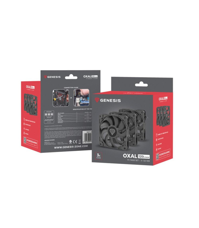 Ventilador caja genesis oxal 120 negro 3 x 120mm