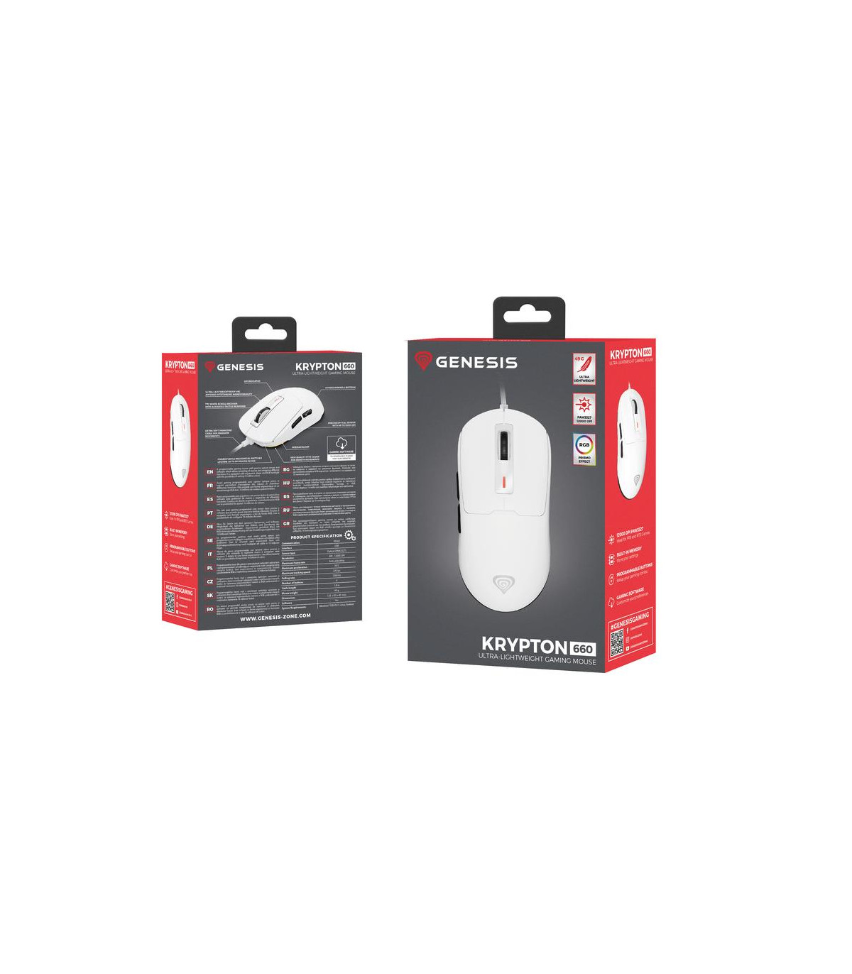 Raton gaming genesis krypton 660 blanco