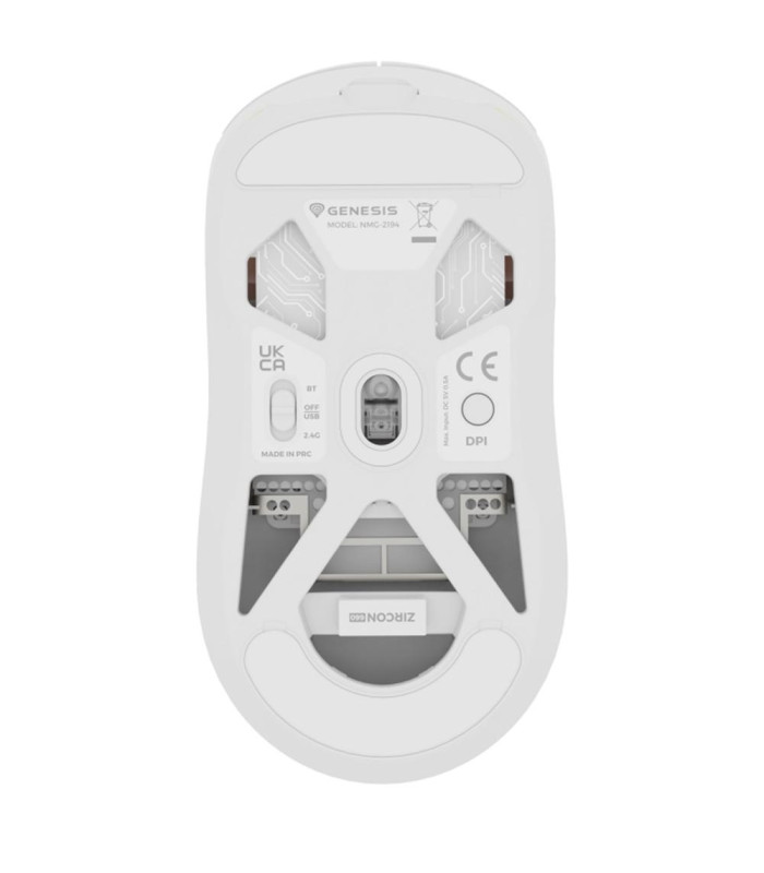 Raton inalambrico gaming genesis zircon 660 pro blanco