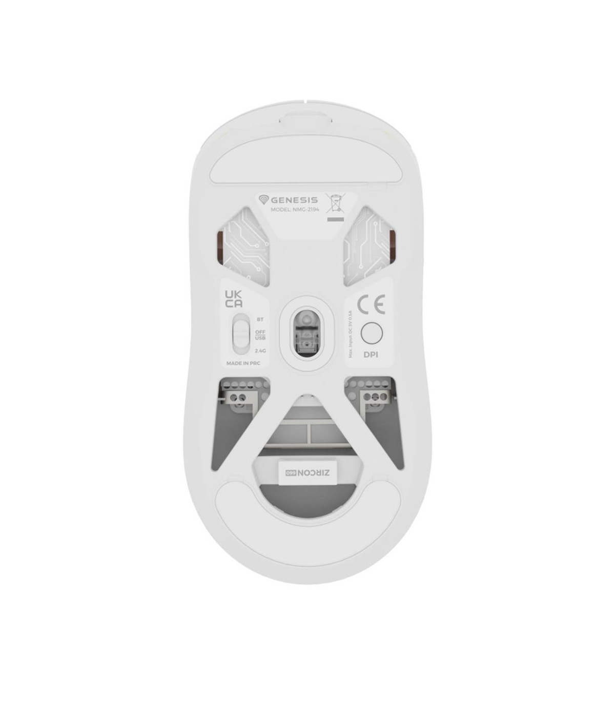 Raton inalambrico gaming genesis zircon 660 pro blanco