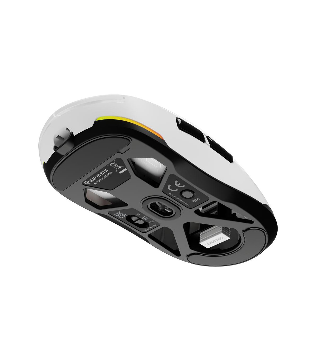 Raton inalambrico gaming genesis zircon 660 blanco