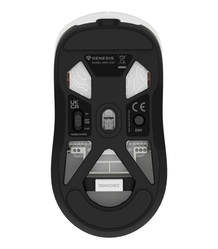 Raton inalambrico gaming genesis zircon 660 blanco