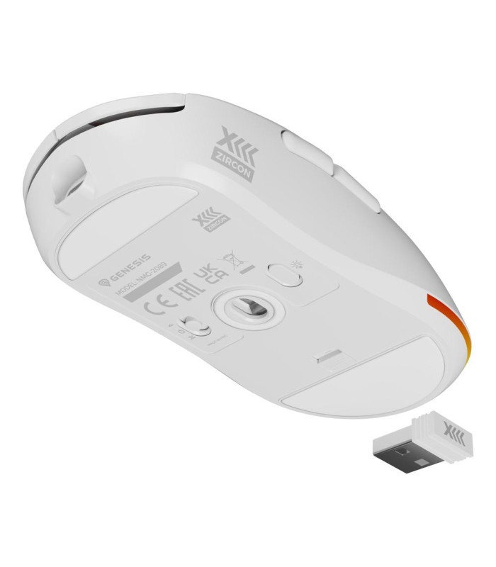 Raton inalambrico gaming genesis zircon xiii blanco