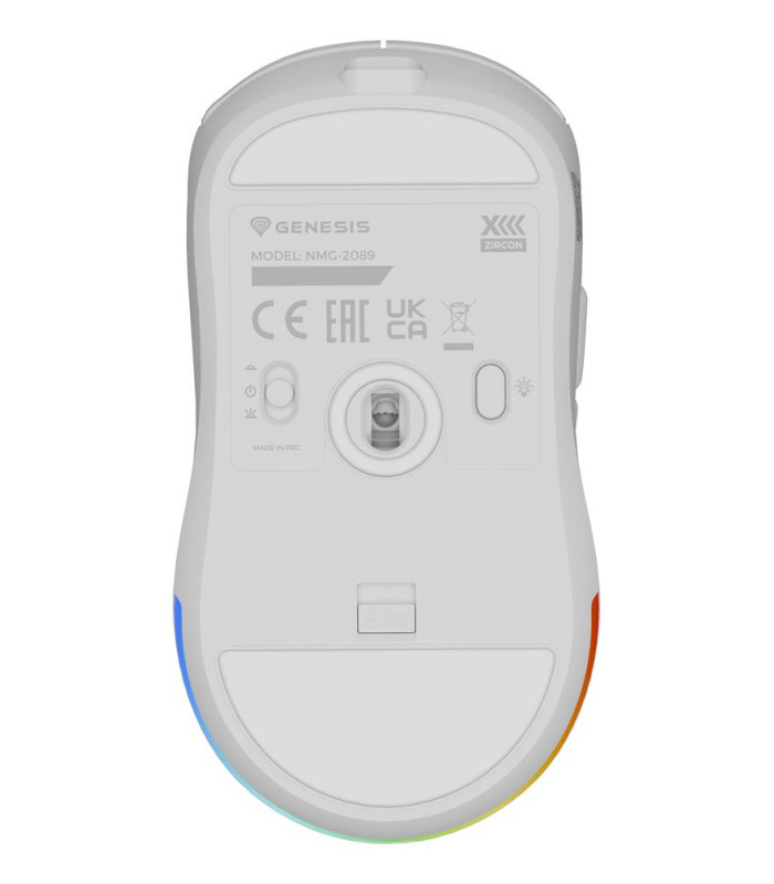Raton inalambrico gaming genesis zircon xiii blanco
