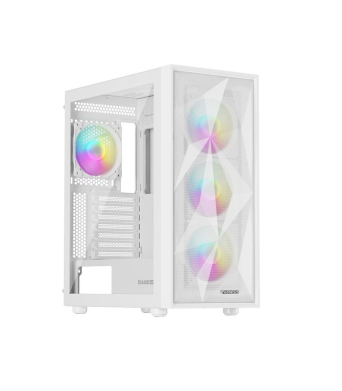 Caja ordenador gaming genesis diaxid 605 argb atx cristal templado blanca