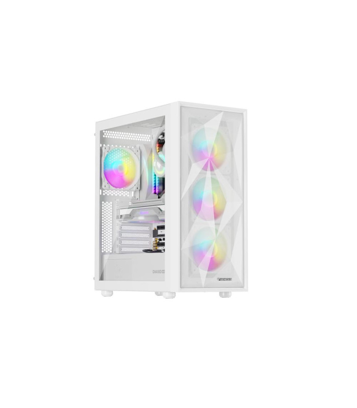 Caja ordenador gaming genesis diaxid 605 argb atx cristal templado blanca