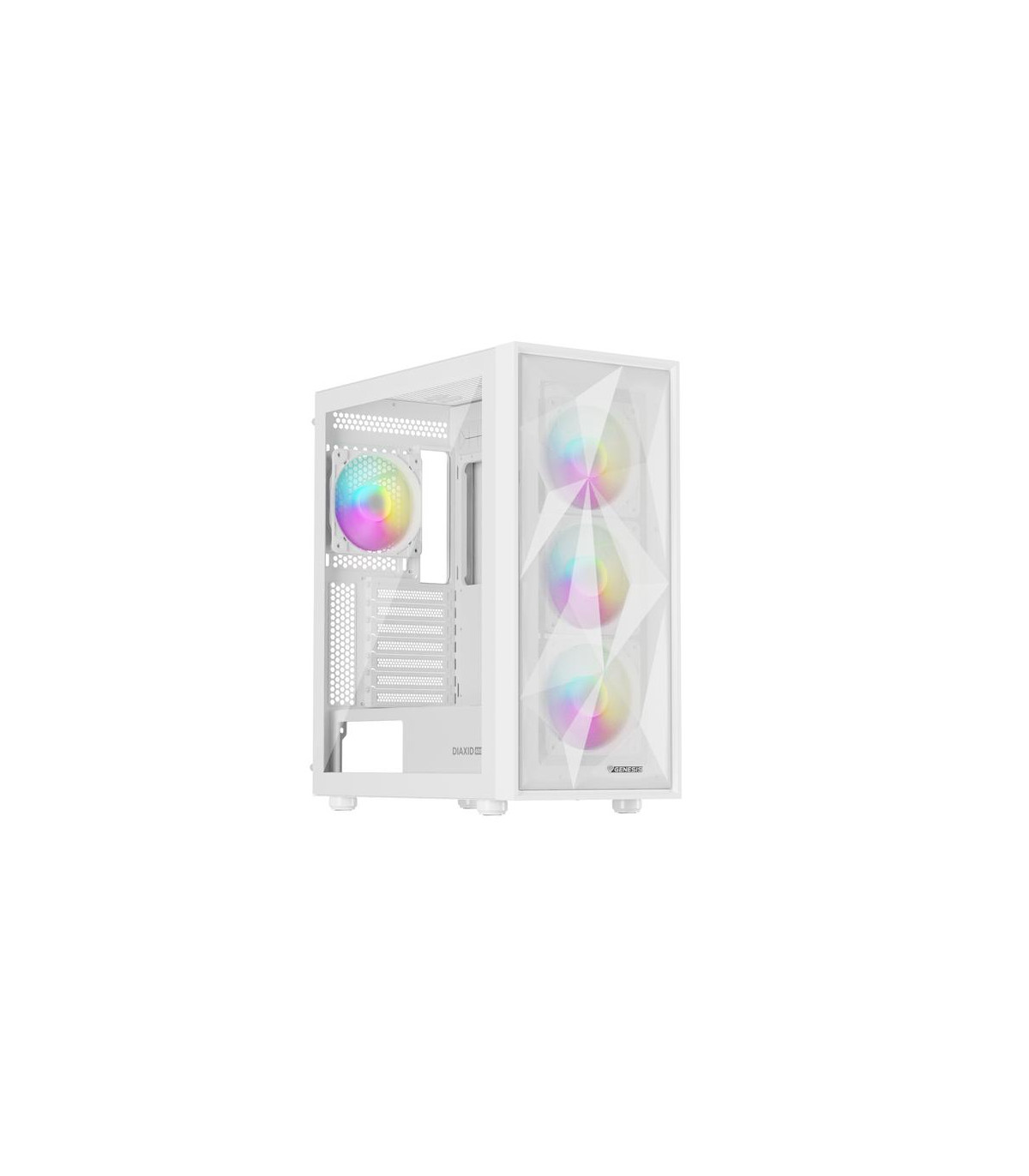 Caja ordenador gaming genesis diaxid 605 argb atx cristal templado blanca
