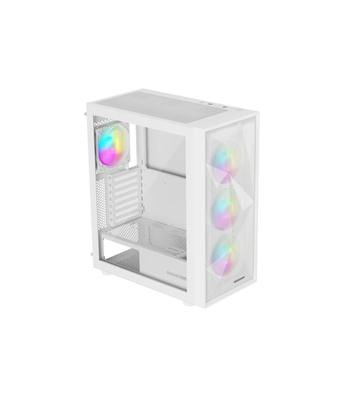 Caja ordenador gaming genesis diaxid 605 argb atx cristal templado blanca