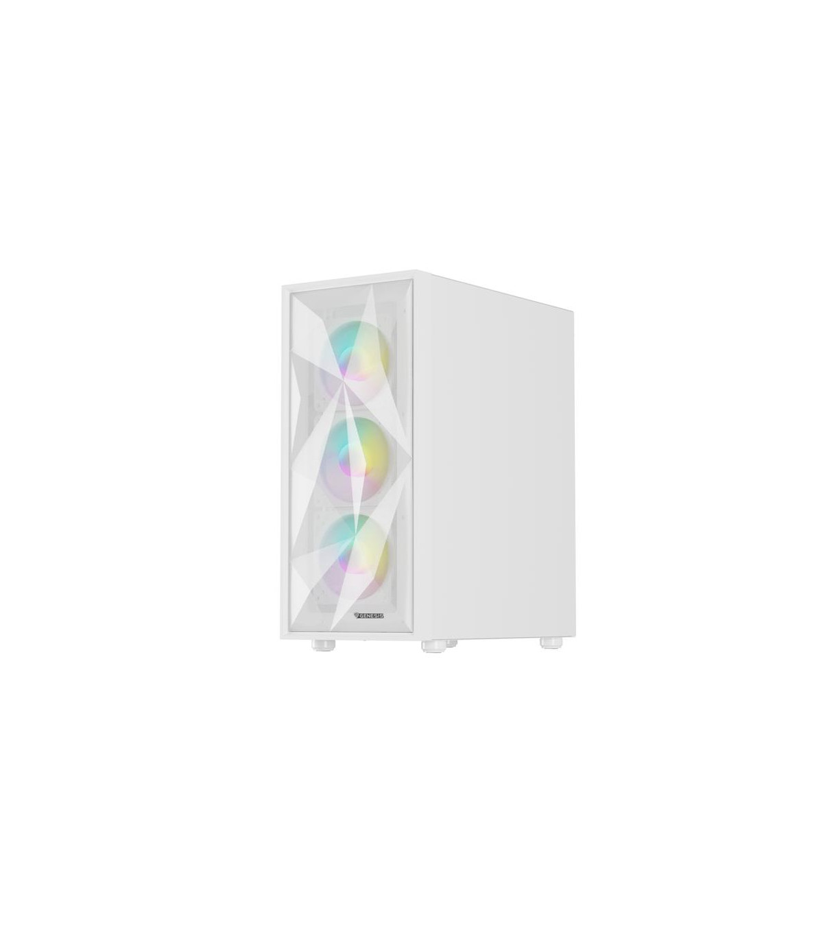 Caja ordenador gaming genesis diaxid 605 argb atx cristal templado blanca
