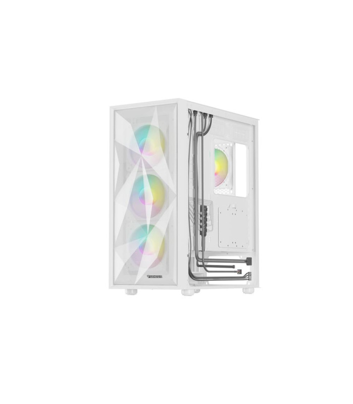 Caja ordenador gaming genesis diaxid 605 argb atx cristal templado blanca