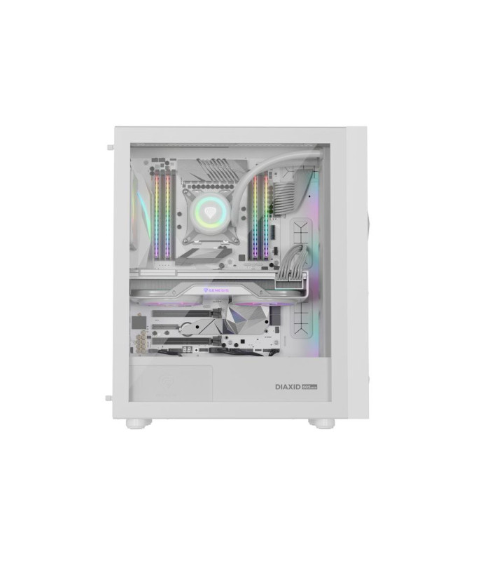 Caja ordenador gaming genesis diaxid 605 argb atx cristal templado blanca