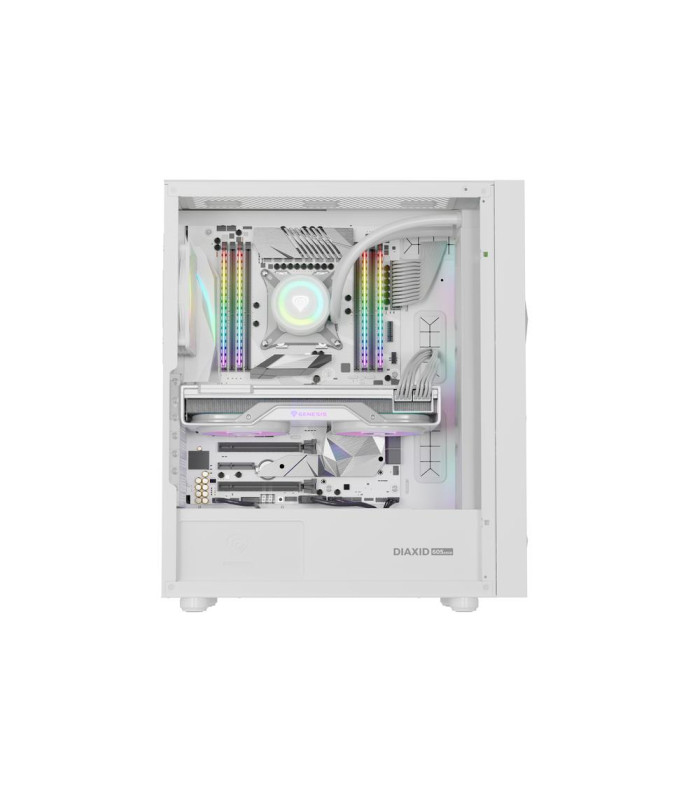 Caja ordenador gaming genesis diaxid 605 argb atx cristal templado blanca