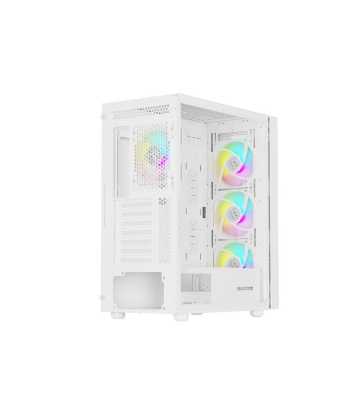 Caja ordenador gaming genesis diaxid 605 argb atx cristal templado blanca