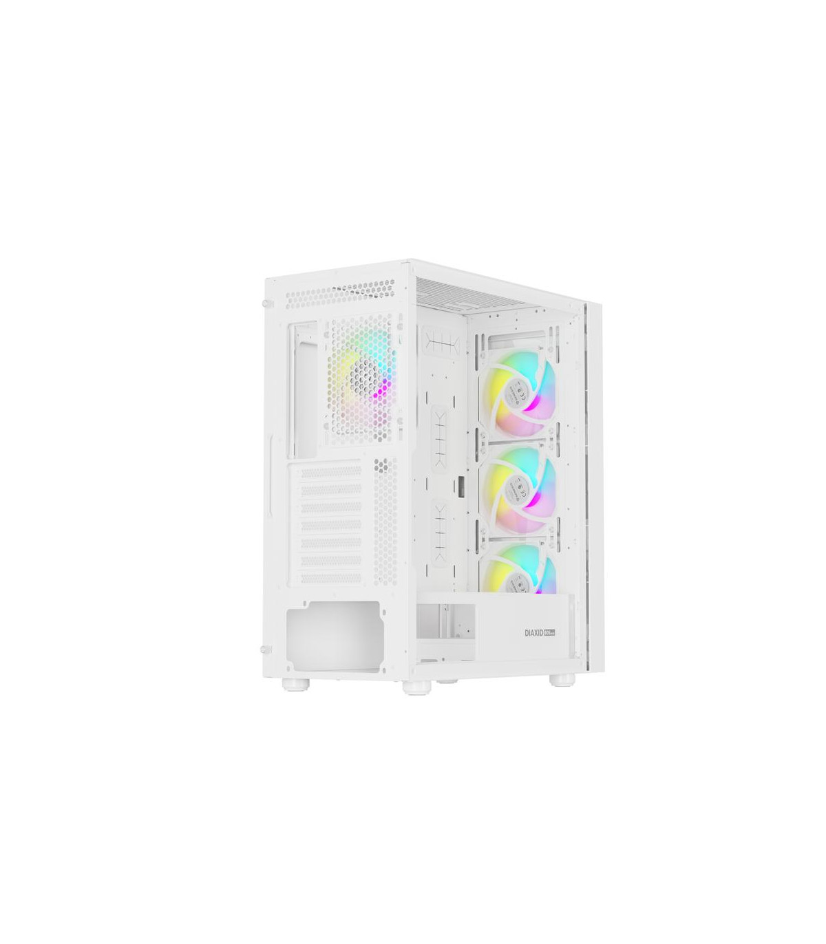 Caja ordenador gaming genesis diaxid 605 argb atx cristal templado blanca