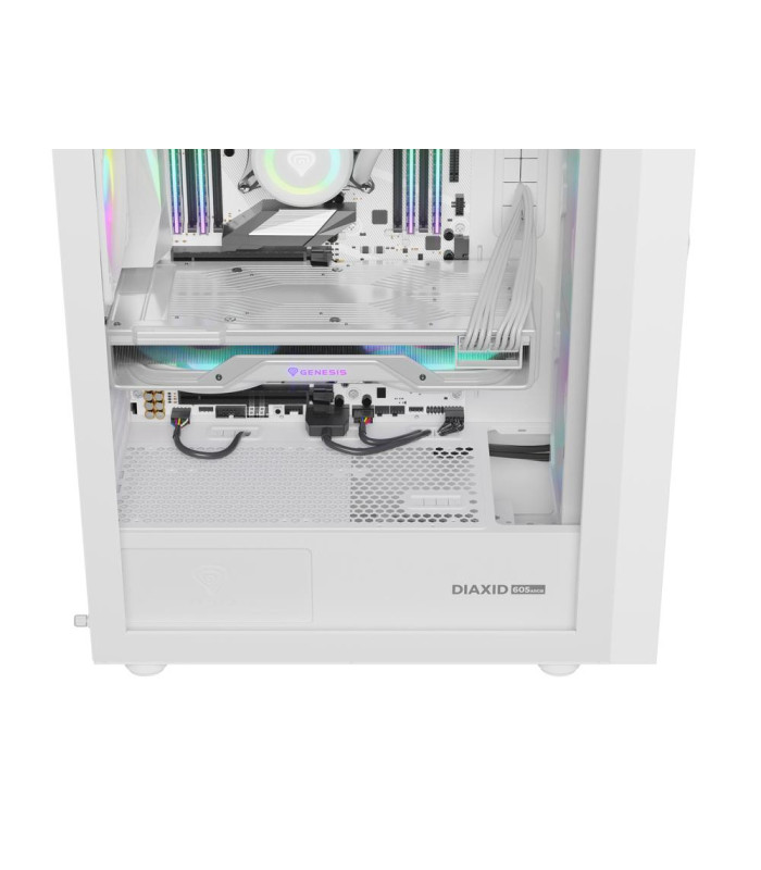 Caja ordenador gaming genesis diaxid 605 argb atx cristal templado blanca