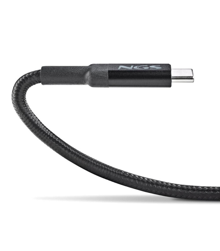 Cable usb tipo c ngs knot 65w - 2 2m -  macho - macho -  negro