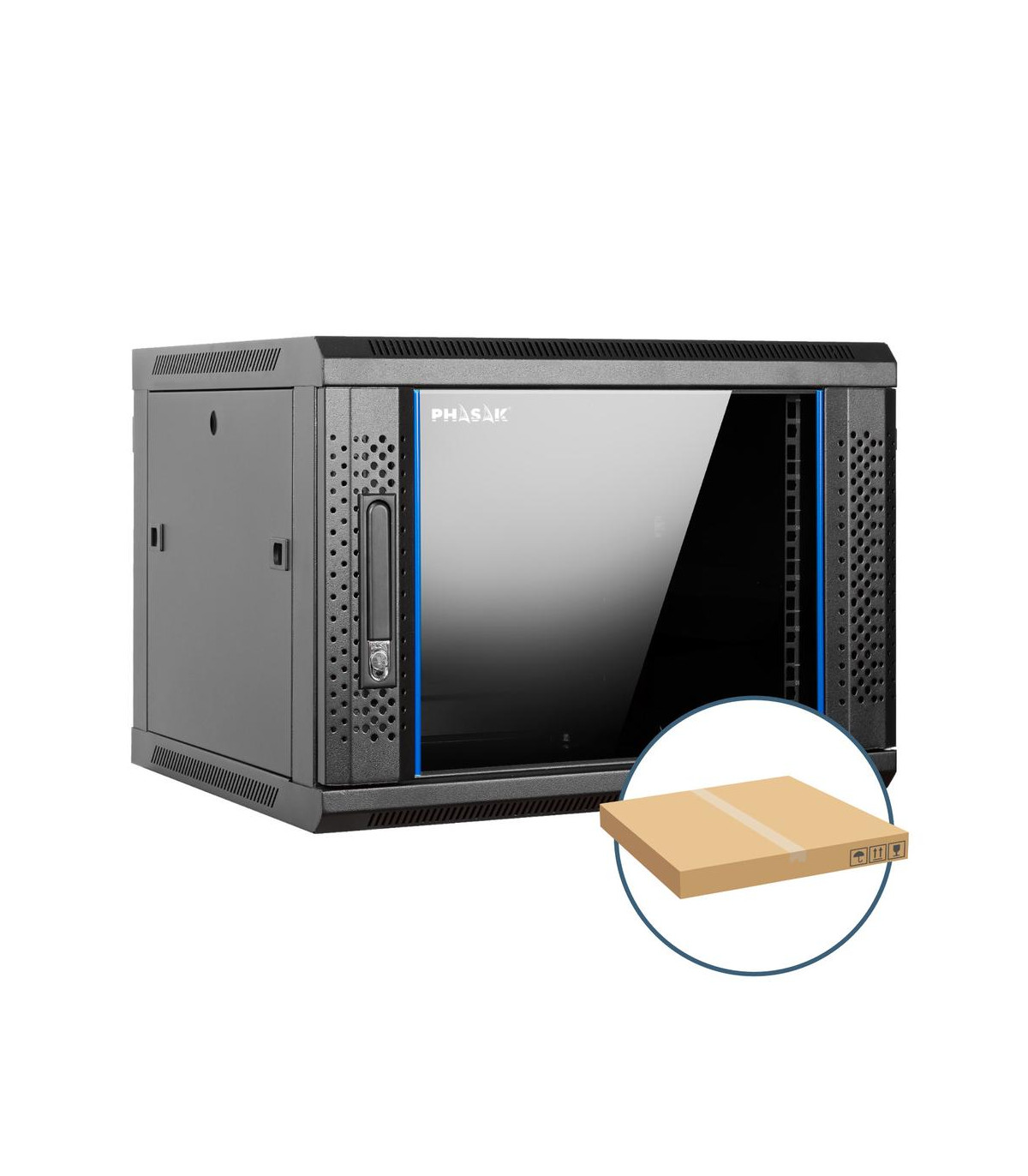Armario rack mural 19 pulgadas phasak pro 9u 600x450 desmontado (envio flat pack) (incluyen 2 vent bolsa tornilleria)