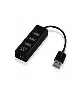 Hub usb ewent 4 puertos - usb 2.0 -  negro