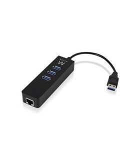 Hub usb ewent 3 puertos + 1 puerto gigabit lan -  usb 3.1 gen 1