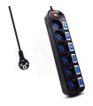 Regleta ewent 6 tomas shucko interruptor individual negro