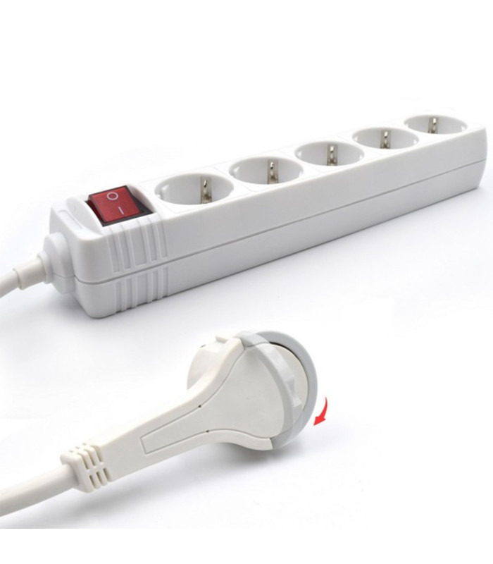 Regleta ewent 5 tomas shucko interruptor y enchufe plano